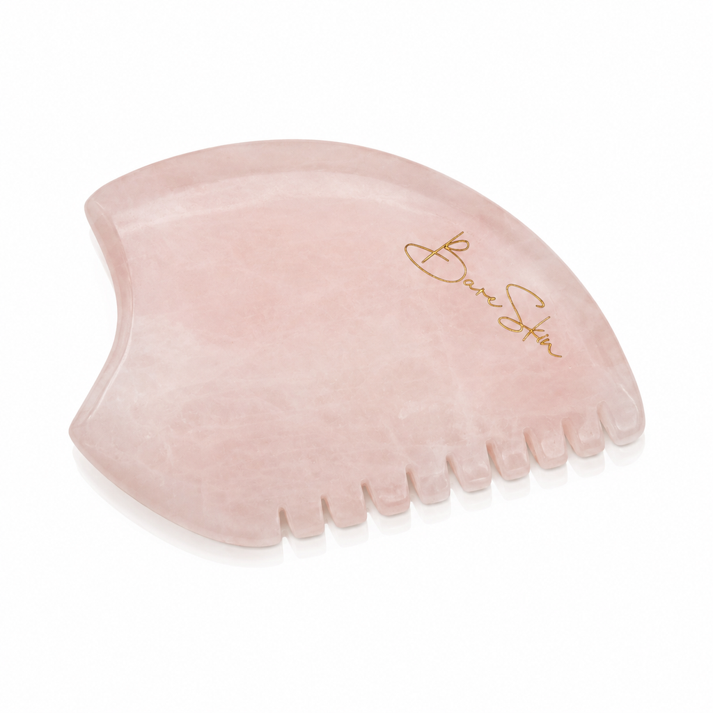 Gua Sha Kamm aus Rosenquarz